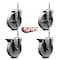 Service Caster 5 Inch Semi Steel Wheel Swivel 58 Inch Threaded Stem Caster Set 2 Brakes SCC SCC-TS20S514-SSS-58212-2-PLB-2 - alternate 5